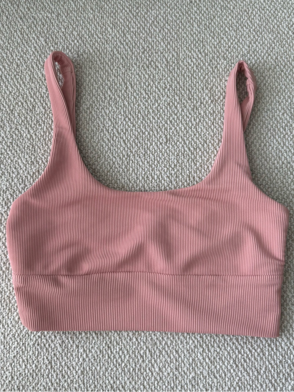 Ribbed Peach Pink Sports Bra